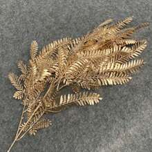 Golden Christmas Fern Branch Stem 85cm Fern Branches Large Premium Branch - Vàng - Xem 2