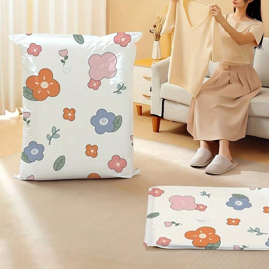 1pc Jumbo Vacuum Storage Bag Set, Extra Large Pink Sheep Compression