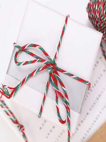 1 卷圣诞三色涤棉绳，70 码，礼品包装带，用于包装、装饰和 DIY 项目 - 紅綠色 - 查看 7