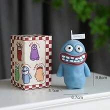 圣诞节手工创意独特蜡烛-古怪的泥泞怪物卡通香味蜡烛，适合和瘦子 - 彩色 - 查看 9