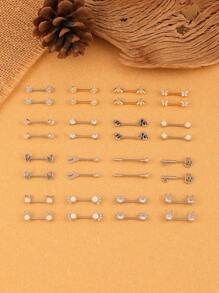 2 件装时尚欧美风格不锈钢轴女士乳头环