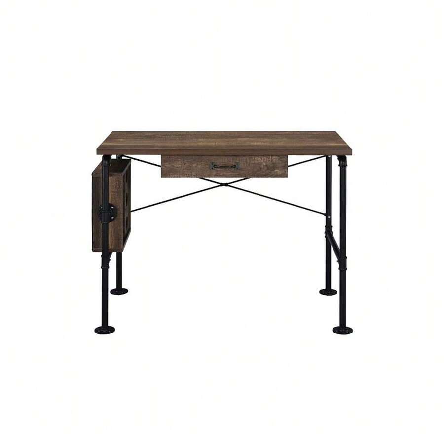 Industrial Style Rectangular Writing Desk , Wooden Desktop With Metal