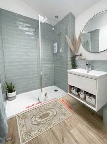 One Vintage Patterned Carpet With Modern Style Polyester Fiber Rectangular Mat With Raised Dot Details, Suitable For Living Room Home Use. ,Room Decor