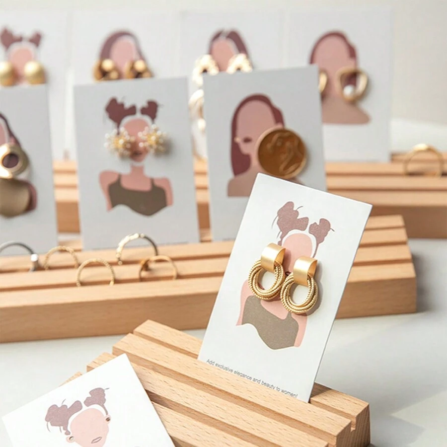 10/20/30/40/50/60/80/100 chiếc - Thẻ trưng bày trang sức bông tai và dây chuyền, Thẻ giấy đóng gói trang sức hình minh họa, Nhãn dán bông tai bằng bìa cứng, Hoàn hảo để sắp xếp và trưng bày - Kiểu ngẫu nhiên, Trang trí phòng, Trang trí trường học - trắng - Xem 1