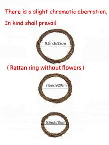 1 件棕色藤条花环装饰，圣诞花环苔球装饰，摄影道具，适用于圣诞节、派对、活动装饰 - 彩色 - 查看 4