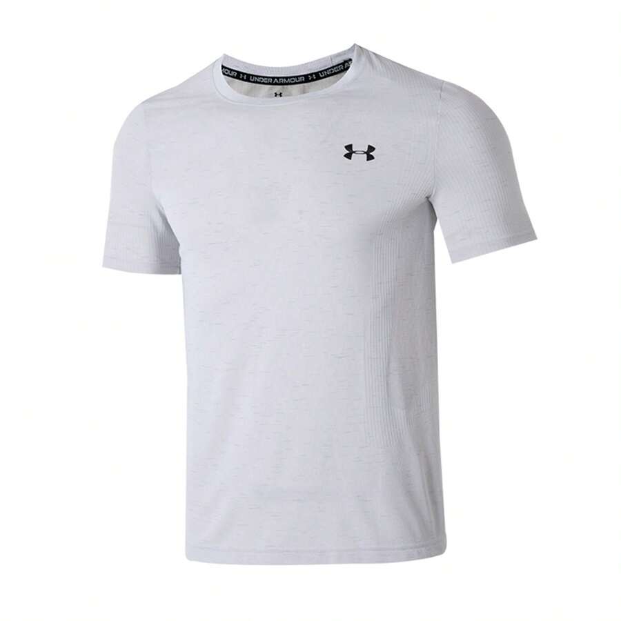 Under Armour Camiseta de secado rápido para hombre, color gris, para fitness, running, fitness y ocio, suave, ajustada, ligera, transpirable, de manga corta, cuello redondo, para entrenamiento, Vanish Seamless SS 1382801-100