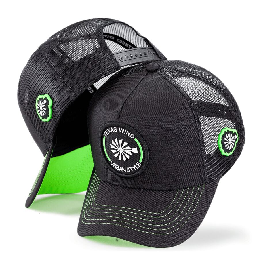 Telinha Trucker Peão Rodeio TXW Cap Launch Colors Immediate Shipping - Black Green - View 1