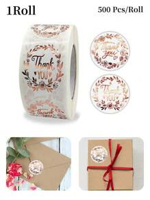 Thank You Graphic Stickers ,Christmas Sticker Graphic,Adhesive Labels For Boutiques Wrapping Supplies Gift Decor ,Round Gift Sealing Sticker For Party - Multicolor - View 9