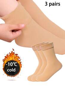 1/3/5 Pairs Women Middle Tube Socks, Women High Elastic Warm Socks, Solid Color Warm Socks Suitable For Men And Women Daily Wear