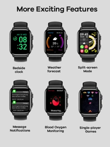 REMAX Remax Smart Watch With 1.96 Inch Colorful AMOLED Screen,Multiple Built-In Watch Faces, Curved Surface Full Fit Touch Screen,Supports Multiple Languages,Compatible With Iphone/Android/Ios,Make/Receive Calls,With Call Functionality, Message Notification, Heart Rate, Sleep Tracking, Pedometer, Sport Modes,  Considerate Gift For Men, Women, Friends, Birthdays