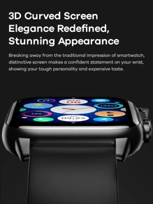 REMAX Remax Smart Watch With 1.96 Inch Colorful AMOLED Screen,Multiple Built-In Watch Faces, Curved Surface Full Fit Touch Screen,Supports Multiple Languages,Compatible With Iphone/Android/Ios,Make/Receive Calls,With Call Functionality, Message Notification, Heart Rate, Sleep Tracking, Pedometer, Sport Modes,  Considerate Gift For Men, Women, Friends, Birthdays