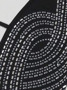 Women's Halter Rhinestone Party Backless Jumpsuit - Black - View 4