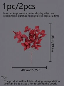 1pc/2pcs Artificial Pear Blossoms Branches - Perfect For Living Room, Bedroom, Dining Table Centerpiece And Entryway Display, Realistic Feeling - Red - View 3