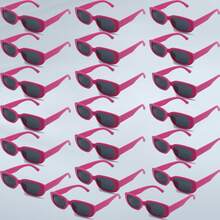 Bộ 20 chiếc/Bộ Y2K Phong cách vuông gọng đỏ hồng dễ thương kính thể thao cổ điển hàng ngày cho nam và nữ - 20 miếng hoa hồng đỏ - Xem 2