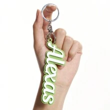 Unique Double Layer Personalized Acrylic Keychain - Custom Name Tag With DIY Alphabet, Perfect Back-To-School Accessory For Students - Green - View 6