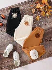 3pcs Tween Boys Printed Thermal Lined Active Pants Set - Multicolor - View 1