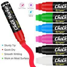 Liquid Chalk Glass Marker: Washable Glass, Car, Mirror Marker Pen - For Windows, Storefront, Weddings, Parades, Parties And Holiday Decorations Back To School - Multicolor - View 2