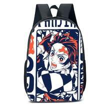 Youth Backpack Children Kimetsu Characters Anime Prints Novelty Drawing Kids - 黑色 - 查看 1