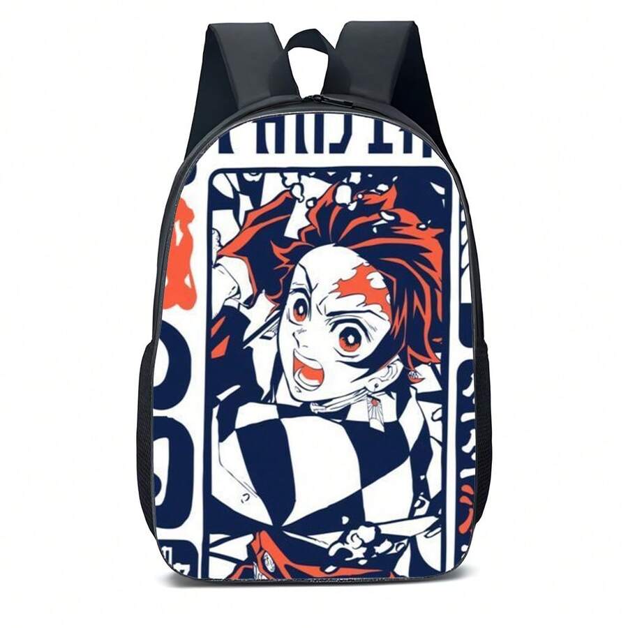 Youth Backpack Children Kimetsu Characters Anime Prints Novelty Drawing Kids - 黑色 - 查看 1