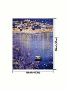 DIY 数字油画套装，海滨小镇主题，40*50厘米。精心打造的油画，用色彩展现您的个性，缓解压力，放松身心。体验艺术的力量，选择一幅油画来装饰您的空间。 - 紫色 - 查看 2