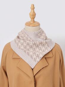 Houndstooth Soft Warm Thick Gaiter Scarf, Elastic And Versatile For Autumn/Winter Neck Warmer - Plaid Stripes - View 8