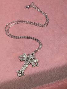 Dây chuyền mặt thép không gỉ họa tiết đầu lâu bướm & bướm đêm phong cách Gothic cổ điển, Y2K - Bạc - Xem 4