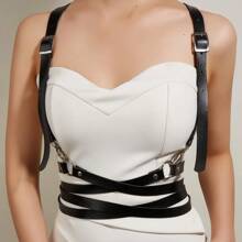 1pc Unisex Leather Armlet, Shirt Sleeve Cuff, Choker, Functional Punk Style Necklace Collar Waist Belt, Cosplay Accessory & Photography Prop Halloween - Multicolor - View 2