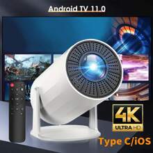Máy chiếu không dây di động 4K Android 11.0 1080P 720P 200ANSI cho gia đình và ngoài trời với góc chiếu có thể điều chỉnh 180 độ, Máy chiếu HD 200ANSI 1080P, Máy chiếu gốc 1280*720P, Rạp chiếu phim di động tại nhà, Tương thích với HD, USB, AV, Điện thoại thông minh, Máy tính xách tay, Dành cho Giải trí tại nhà và Sử dụng tại Văn phòng - Phích cắm loại C của EU (220-240V) - Xem 5