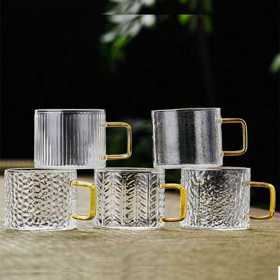 12/6/4/2/1 piezas Tazas de vidrio transparente resistente al calor de 130ml, estilo japonés, lindas, tazas de té, tazas de espresso, tazas de té Kung Fu chinas, juegos de tazas de té, aptas para uso doméstico, fiestas, cafeterías, como un regalo delicado