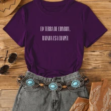 Women's T-Shirt In Cowboy Land Country Comfortable Countryside Rodeo Comfortable Boiadeira - 鏽棕色 - 查看 4
