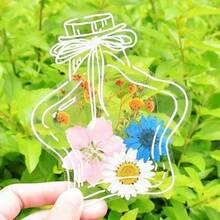 60/120 tờ giấy nhớ hình chai trong suốt, dấu trang hoa ép thủ công DIY cỡ lớn, thích hợp để thu thập lá vào mùa xuân - Trong sáng - Xem 9