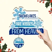 Putuo Decor 1pc Bông tuyết trang trí bàn gỗ, Bông tuyết là nụ hôn từ thiên đường, Trang trí máy tính để bàn cho nhà trang trại phòng khách văn phòng studio quán cà phê quán cà phê, quà tặng Giáng sinh - Nhiều màu - Xem 4