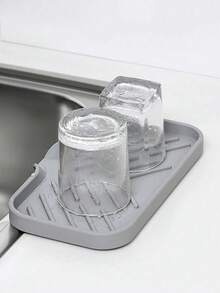 1 件装硅胶沥水架、厨房水槽防溅板 - 硅胶水龙头手柄滴水过滤托盘、洗碗皂液器和水龙头后面的海绵垫，厨房小工具水槽配件适用于厨房台面和浴室 - 彩色 - 查看 9