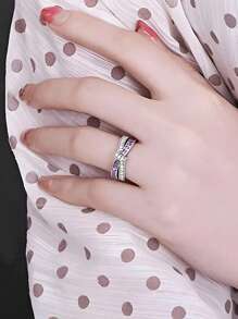 1 pièce Bague en argent sterling 925 de luxe avec zirconium cubique. Bijoux de mariage pour femmes, bijouterie fine