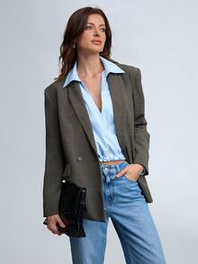 Women's Solid Color Wrap Style Casual Cropped Lace-Up Waist Long Sleeve Cross V-Neck Shirt Blouse For Spring