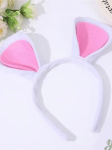 1pc New Halloween Pink Mouse Ear Headband, Cute Kids Festival Party Cat Ear Hair Hoop Accessory