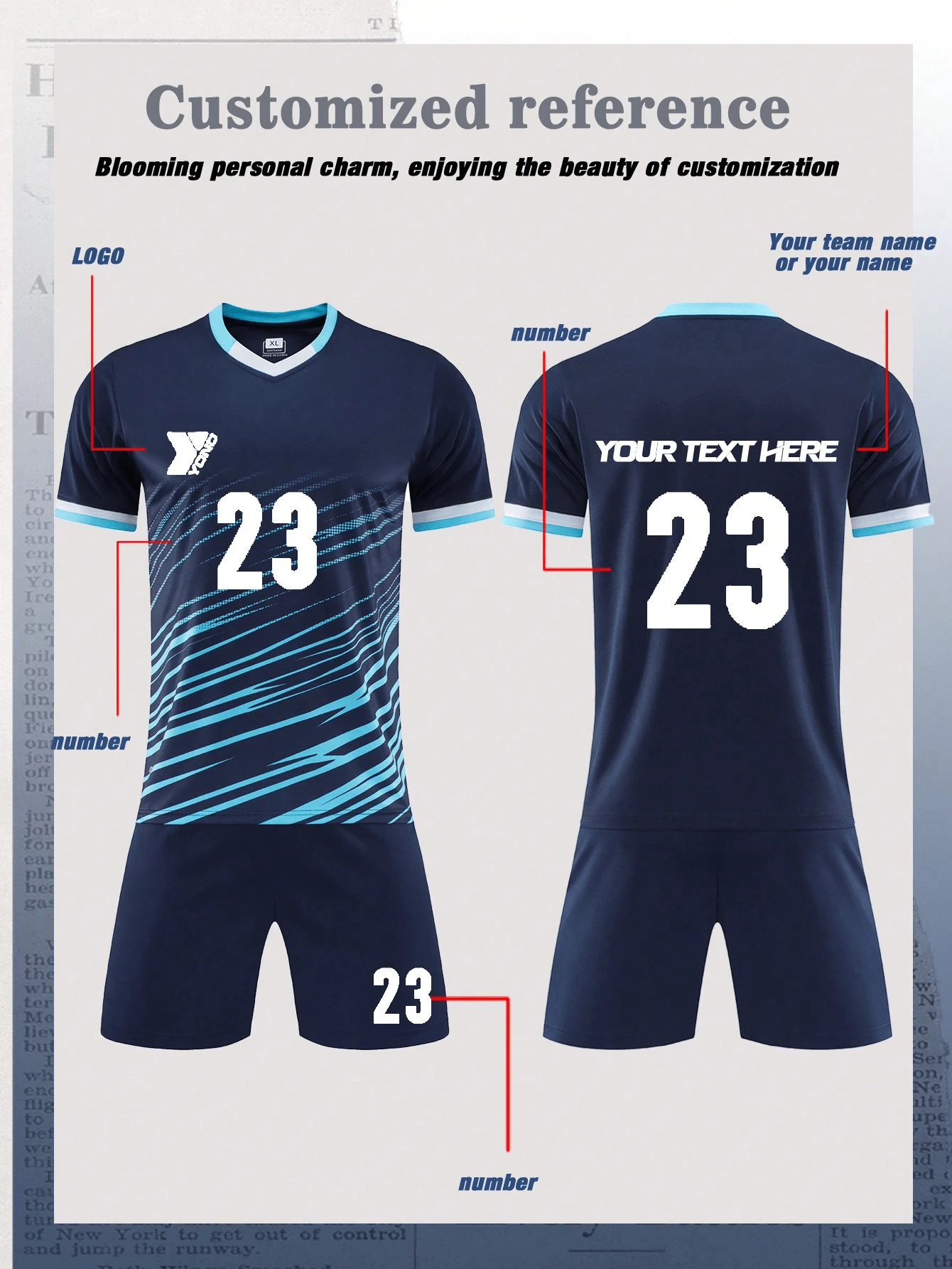 Jersey>Men's Soccer Jerseys Customizable Boys' Soccer Suit Set With