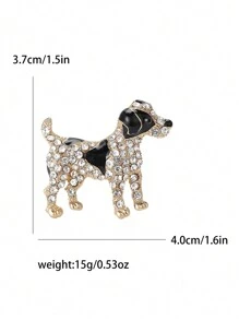 Enamel Dog Brooch, Women's Crystal Animal Brooch, Party Jewelry Accessory Gift - Dog - View 21