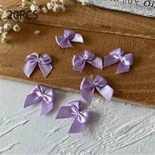 20 peças Mini Laço de Fita de Cetim para Férias Floral DIY Artesanato Costura Patch Enfeite para Chapéus, Caixa de Presente de Casamento, Decoração de Natal