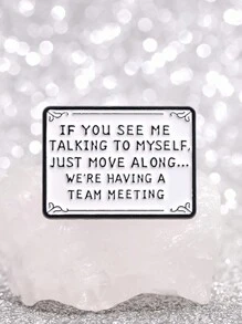 1 件有趣的“团队会议”珐琅别针 - 可爱的锌合金翻领胸针，非常适合休闲装扮万圣节别针，用于衣服包饰学校 Kpop 背包教师用品包饰办公室配饰衬衫夹克珠宝圣诞节秋冬配饰，适合青少年、青年、男士、休闲、户外、运动、度假、毕业礼物、生日、日常穿着衣服别针教师礼物服装配饰 - 黑與白 - 查看 3