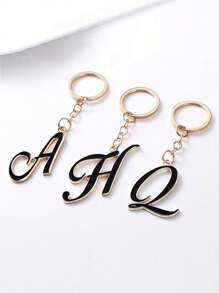 A-Z字母不对称金色钥匙扣，简约设计，高品质，适合作为包包配饰，是送给朋友或母亲的理想礼物，也适合挂在车上、车内或作为女士钥匙扣、包包挂件，是圣诞节或感恩节的完美礼物之选。 - 彩色 - 查看 2