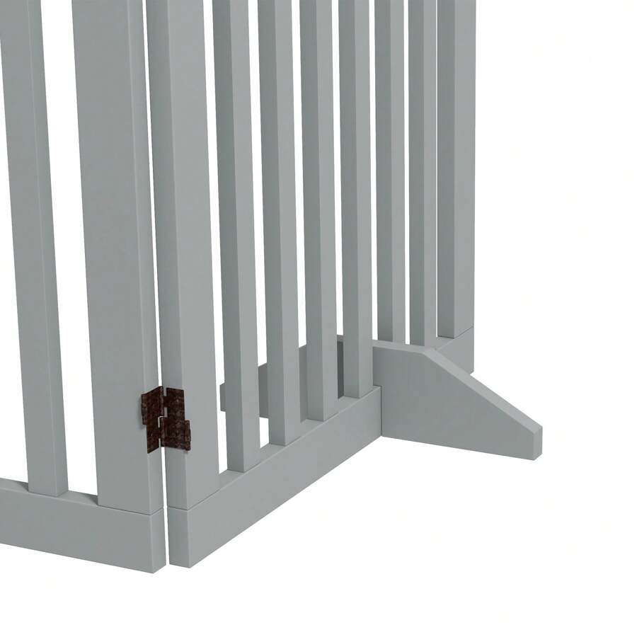 PawHut Freestanding Pet Gate 4 Panel Dog Barrier Folding Safety Fence