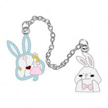 Bộ trâm cài áo dài hình thỏ dễ thương cho nam nữ, ghim tráng men động vật, huy hiệu áo khoác jeans chất lượng cao, quà tặng trang sức tình bạn - Nhiều màu - Xem 15