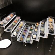 100% 纯天然水晶矿物标本，带盒，适合教学或家居装饰，最佳礼物 - 彩色 - 查看 4