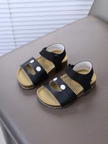 Dép xăng đan thời trang, dễ thương, thiết kế hoạt hình cho trẻ em, dép xăng đan đế bằng độc đáo sáng tạo mới, mềm mại & thoải mái, chống trượt & chống mài mòn - màu đen - Xem 2