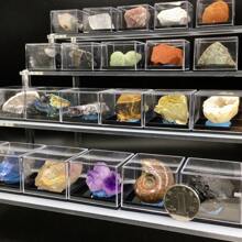 100% 纯天然水晶矿物标本，带盒，适合教学或家居装饰，最佳礼物 - 彩色 - 查看 3