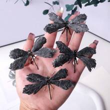 1pc Natural Crystal Stone Black Tourmaline Flame Feather DIY Dragonfly Animal Divination Decoration Wholesale Home Decoration Fathers Dad Gift 4th Of July Women - Black Tourmaline Dragonfly Trumpet - View 5