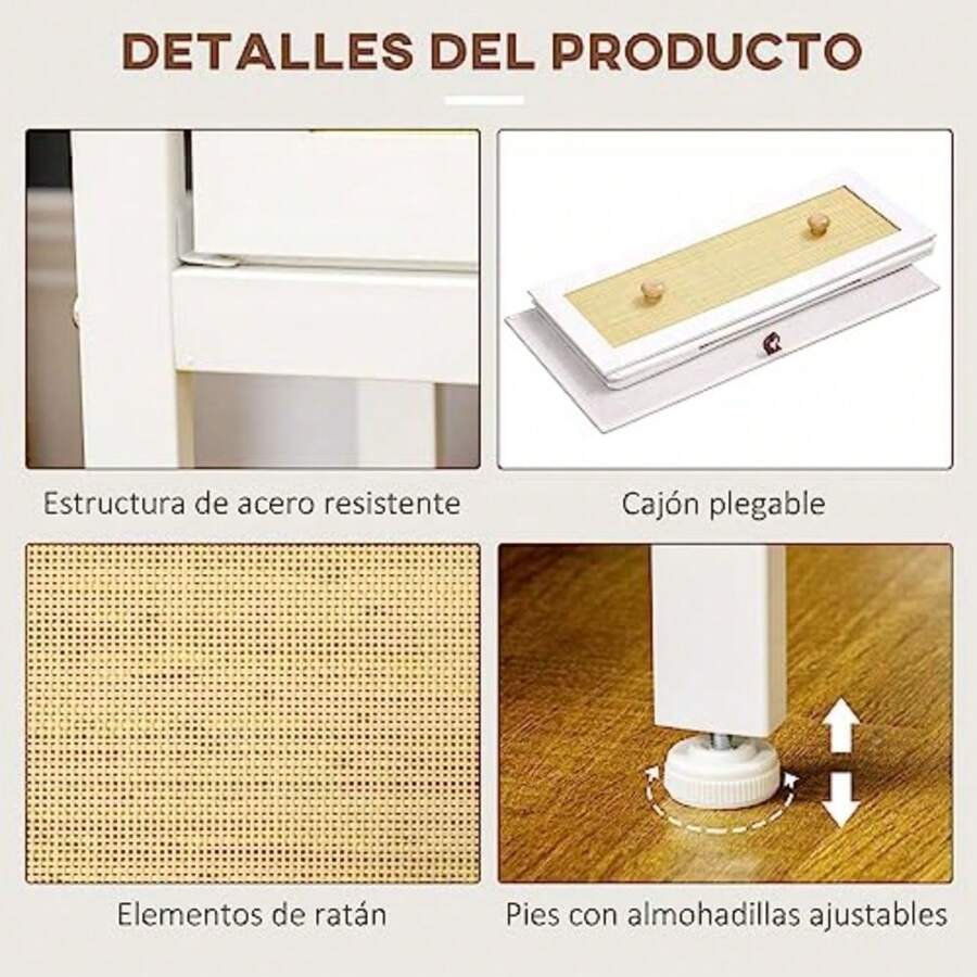 Cómoda Moderna con 6 Cajones de Tela Plegable para Dormitorio Cajonera