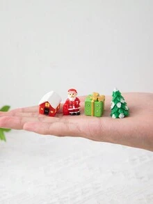 4pcs Mini Creative Christmas Decorations, Home Office Desk Ornaments Best Gifts Winter Room Decor