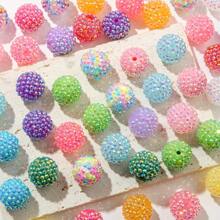 10Pcs Sparkling 20mm Rhinestone Disco Ball Beads - Acrylic Crystal Round & Chunky Bubblegum Beads For DIY Jewelry, Pens, And Crafts